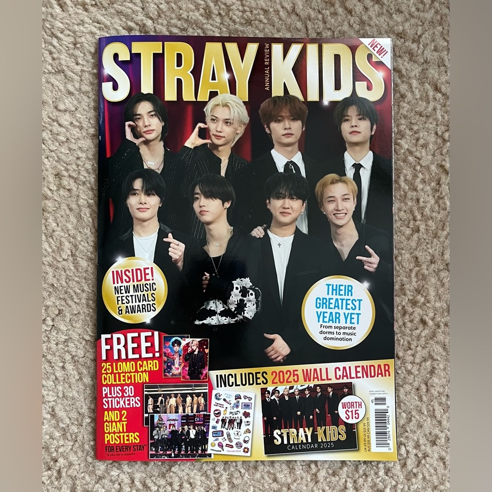 Straykids 2025 Magazine with Calendar, Poster, and Stickers